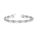 Round Cut Diamond Unique Style Three Stone Tennis Bracelet For Women