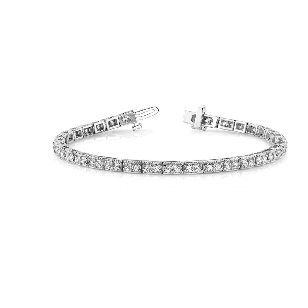 5.00MM Round Cut Diamond Excellent Style Rose Vintage Bracelet For Women