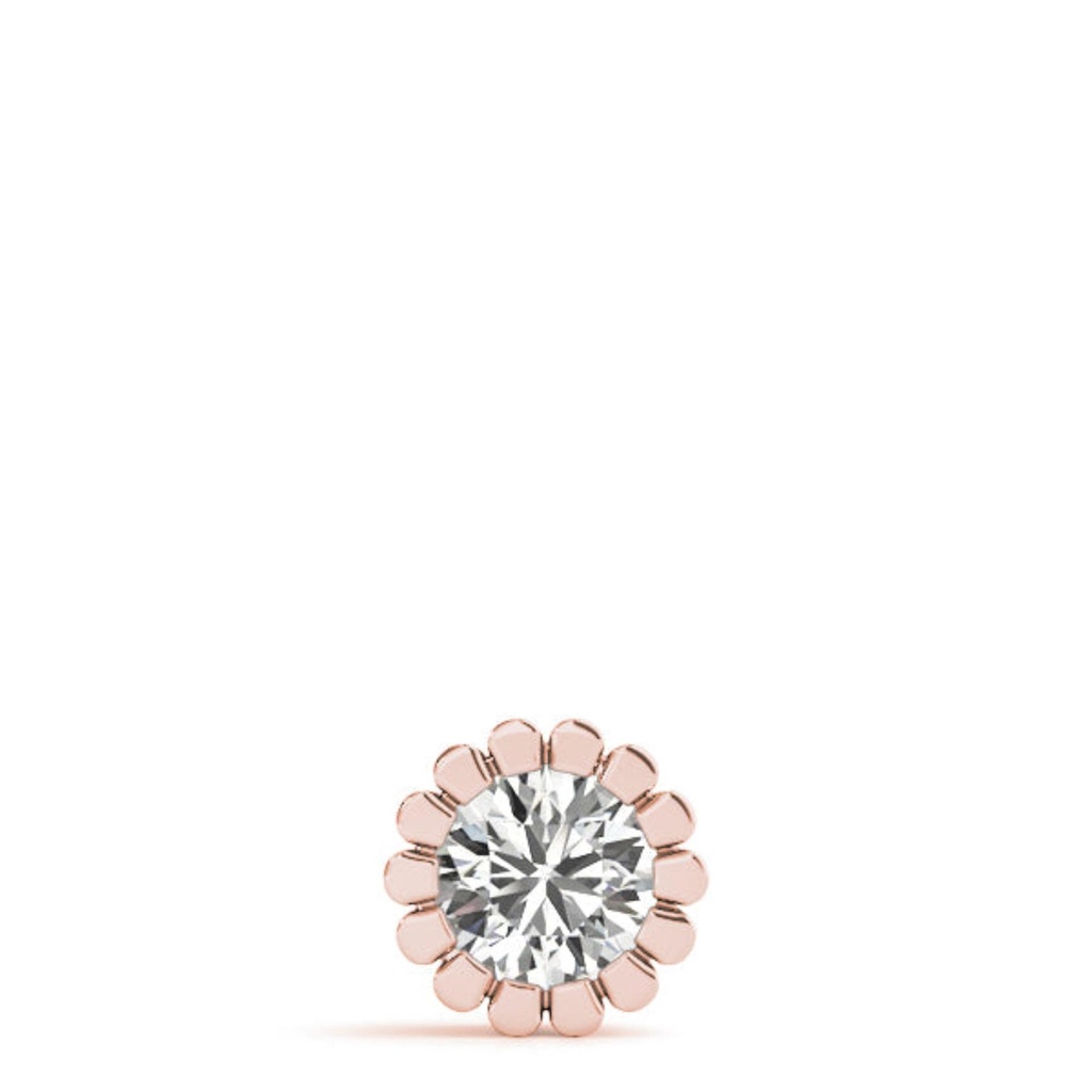 Round Cut Diamond Flower Shaped Pendant For Women