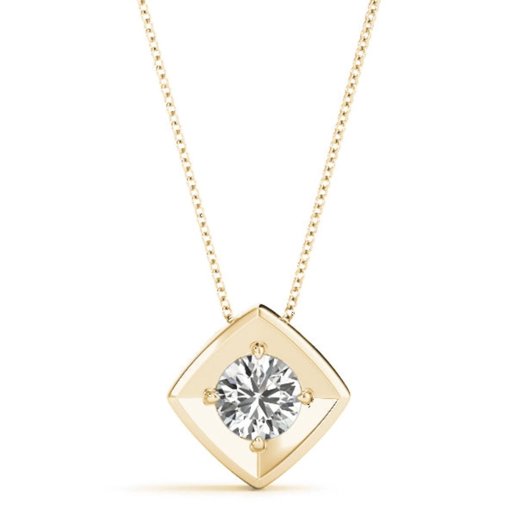 4.00MM Round Cut Diamond Aurelle Bezel Charm Pendant For Women
