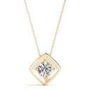 4.00MM Round Cut Diamond Aurelle Bezel Charm Pendant For Women