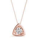 Round Cut Diamond Martini Prong Setting Charm Pendant For Women