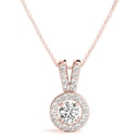 5.00MM Round Cut Diamond Sienna Halo Pendant For Women