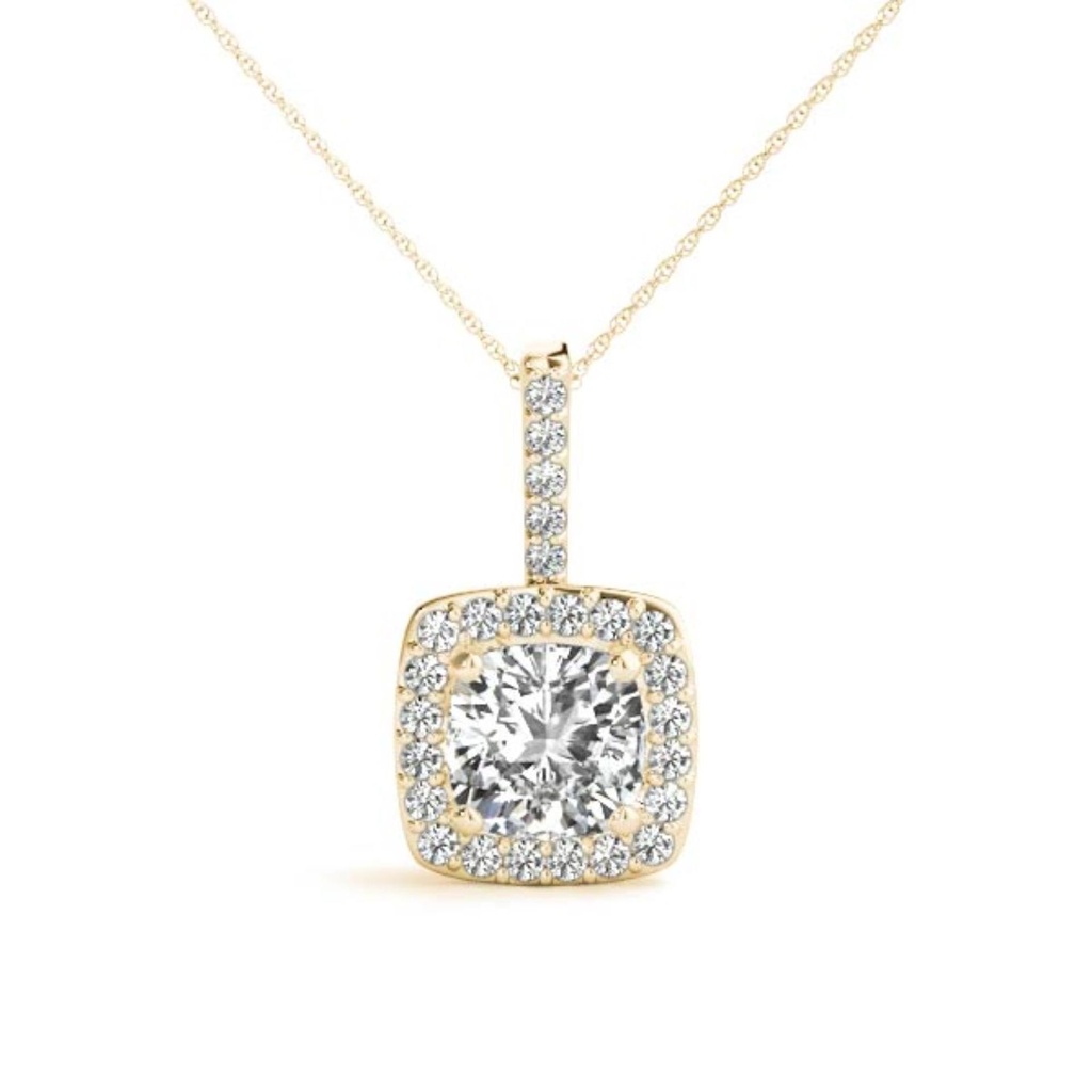 6.00MM Round Cut Diamond Halo Style Charm Pendant For Women