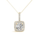 6.00MM Round Cut Diamond Halo Style Charm Pendant For Women