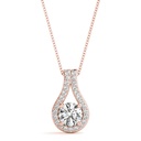 6.00MM Round Cut Diamond Zinnia Tear-shaped  Halo Pendant For Women Excellent Style