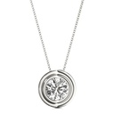 7.00MM Round Cut Diamond Regalia Bezel Charm Pendant For Women