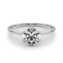 Round Cut Diamond Aster Feather Thin Solitaire Engagement Ring For Women