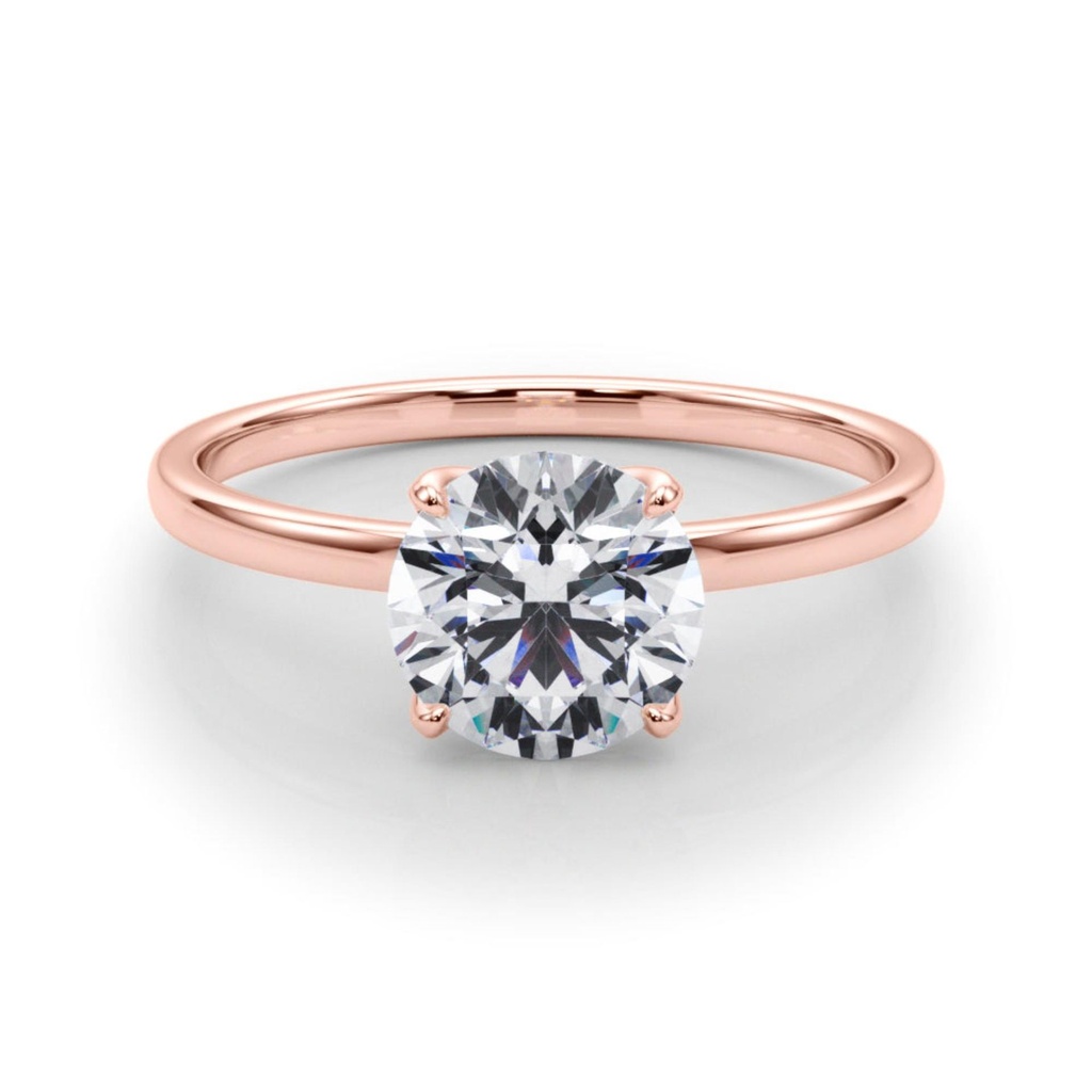 Round Cut Diamond Zinnia Solitaire Engagement Ring For Women