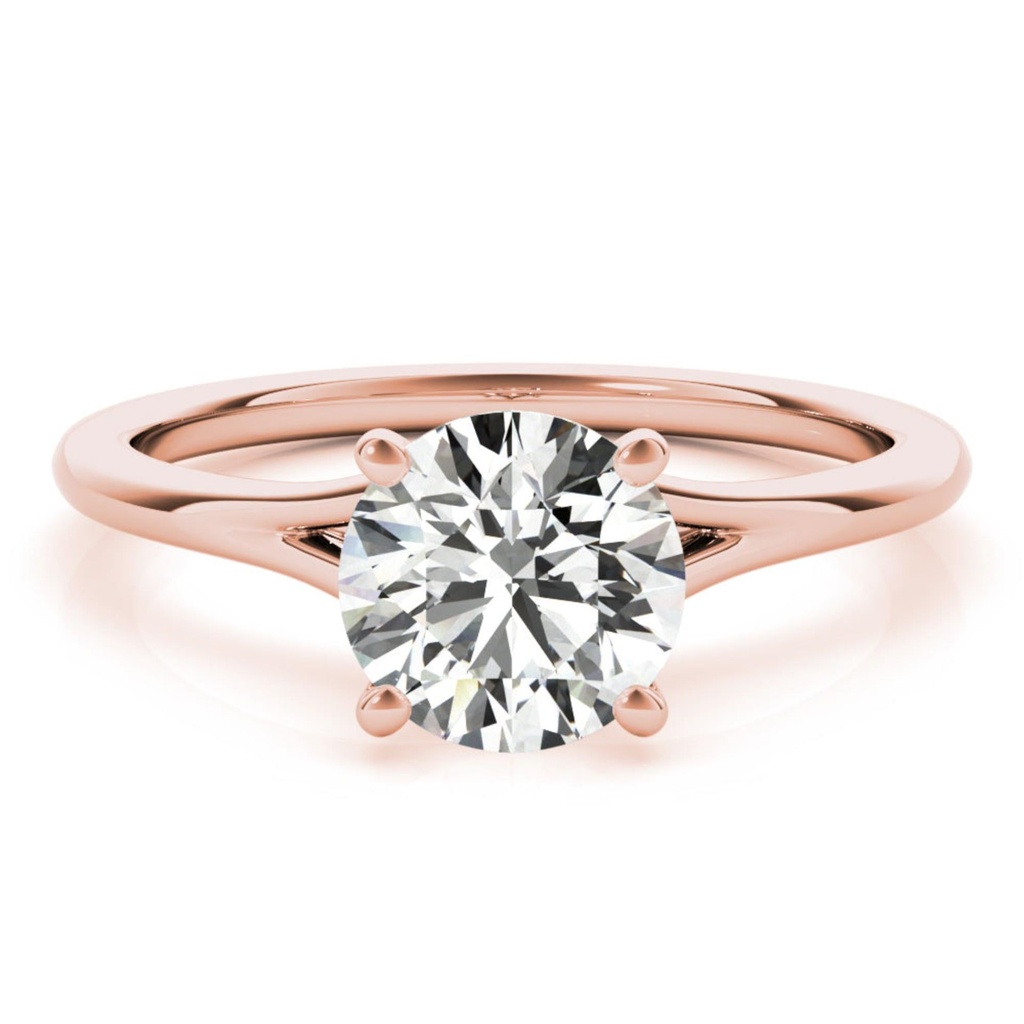 Round Cut Diamond Split Shank Style Engagement Ring For Women Excellent Ring