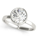 Round Cut Diamond Freesia Bezel Set Solitaire Style Engagement Ring For Women