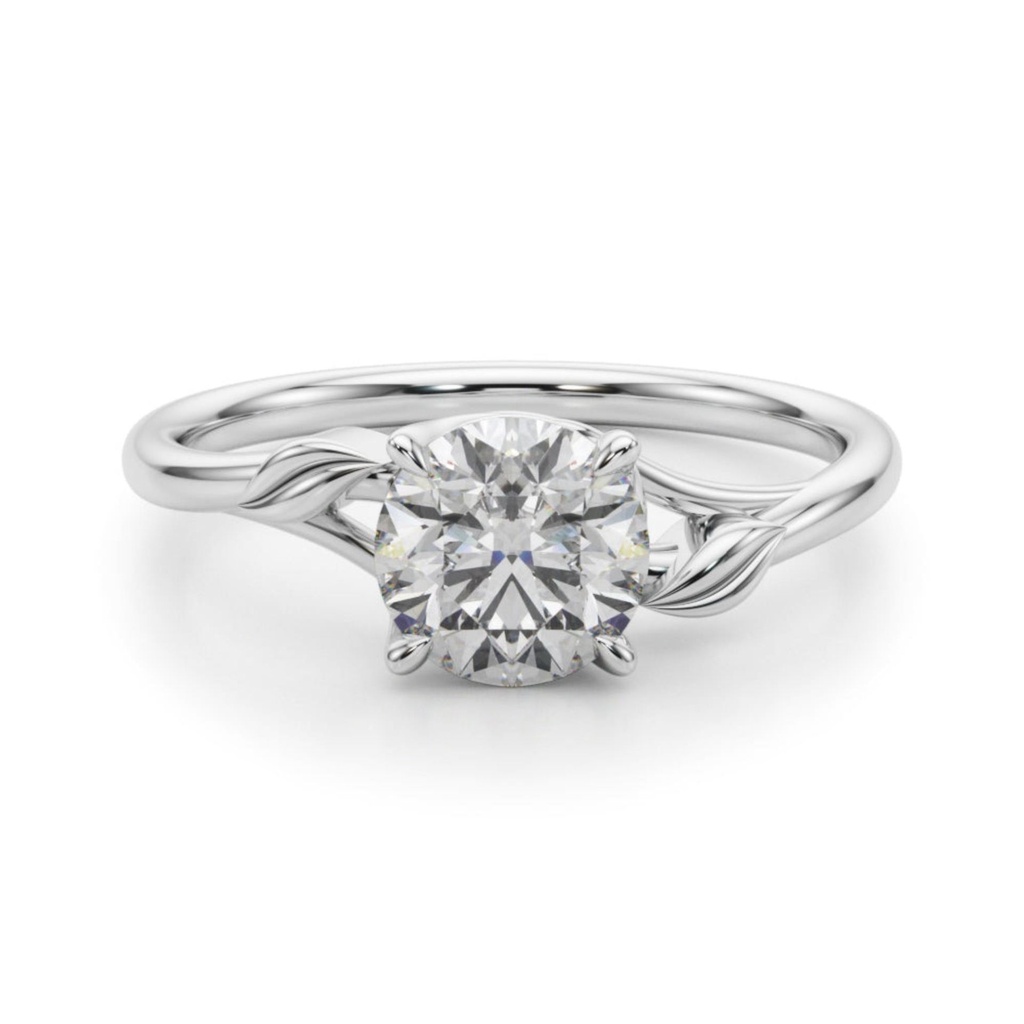 Round Cut Diamond Daffodil Solitaire Engagement Ring For Women Excellent Ring 