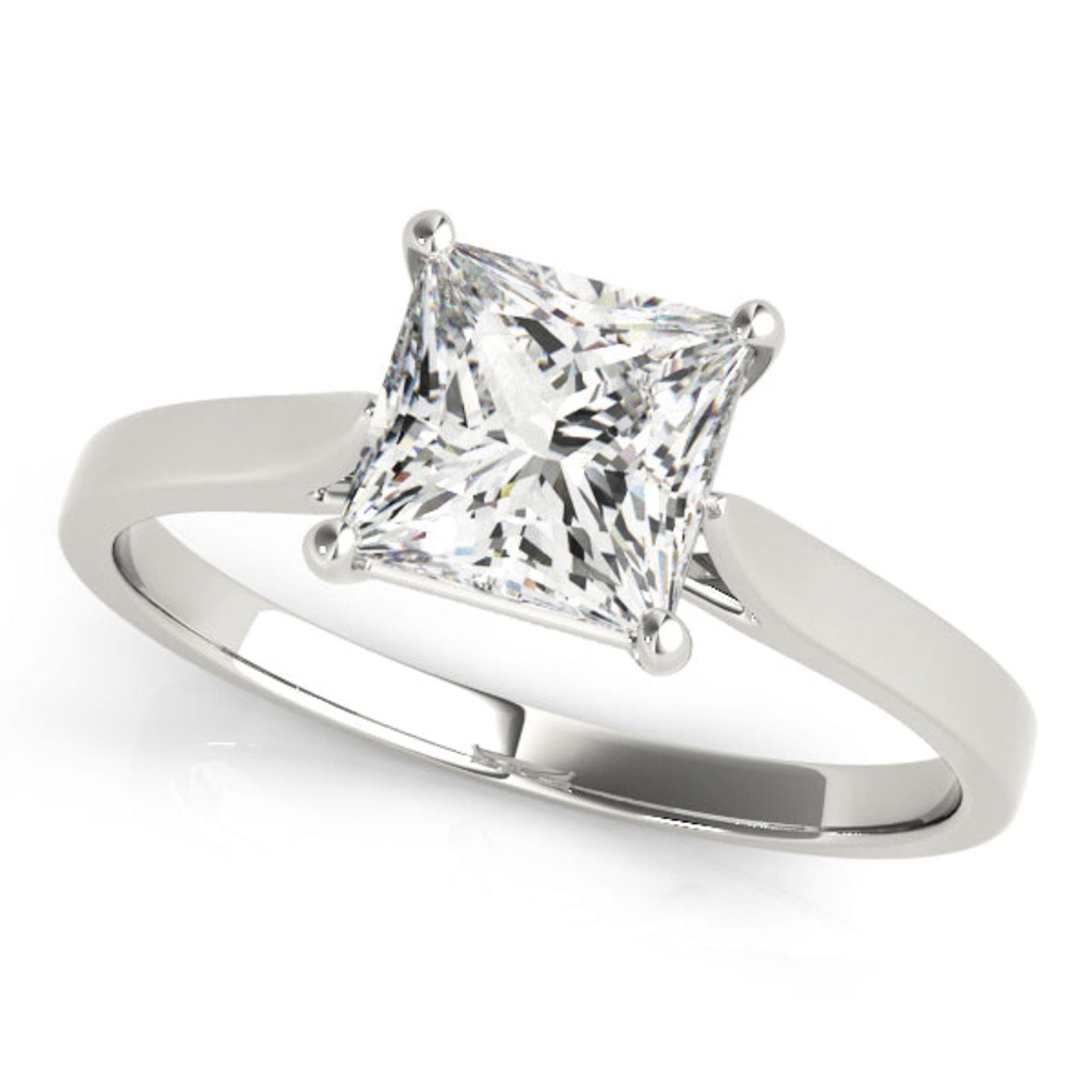 Princess Cut Diamond Solitaire Style Engagement Ring for Her/Women