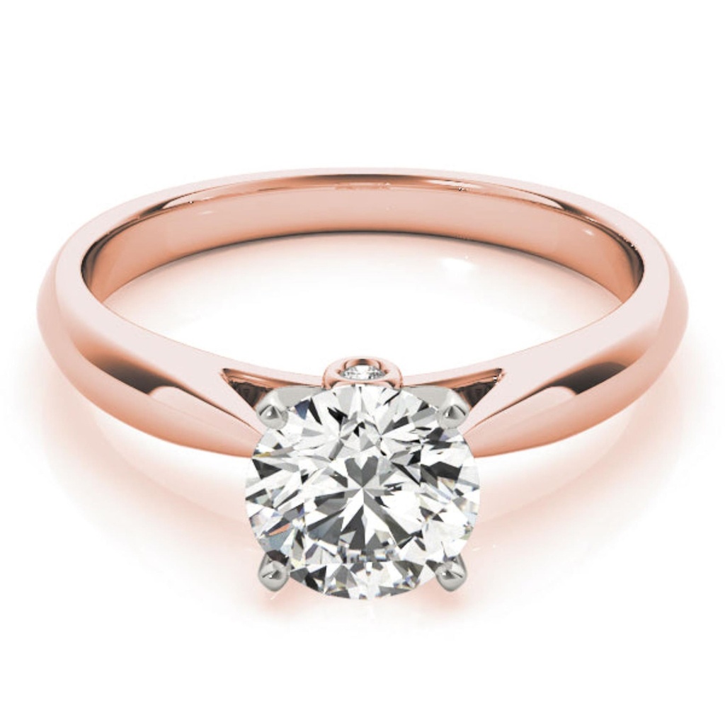 Round Cut Diamond Three Stone Hidden halo Engagement Ring For Women/Her