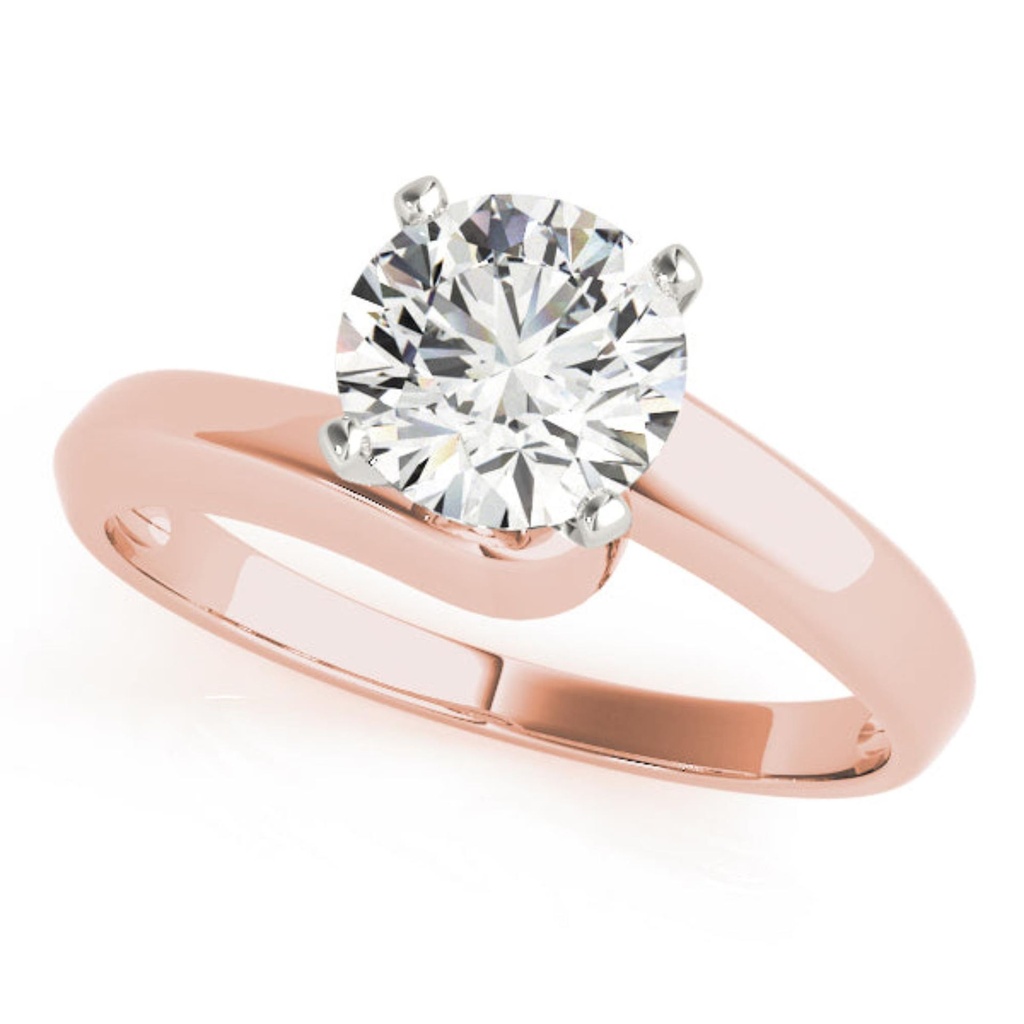 Round Cut Diamond Bluebell Twisted Style Engagement Ring For Women
