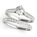 Round Cut Diamond Solitaire With Accents Style Bridal Set Wedding Ring for Her/Women