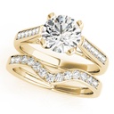 Round Cut Diamond Solitaire With Accents Style Unique And Heavy Design Bridal Set Wedding Ring for Women/Her