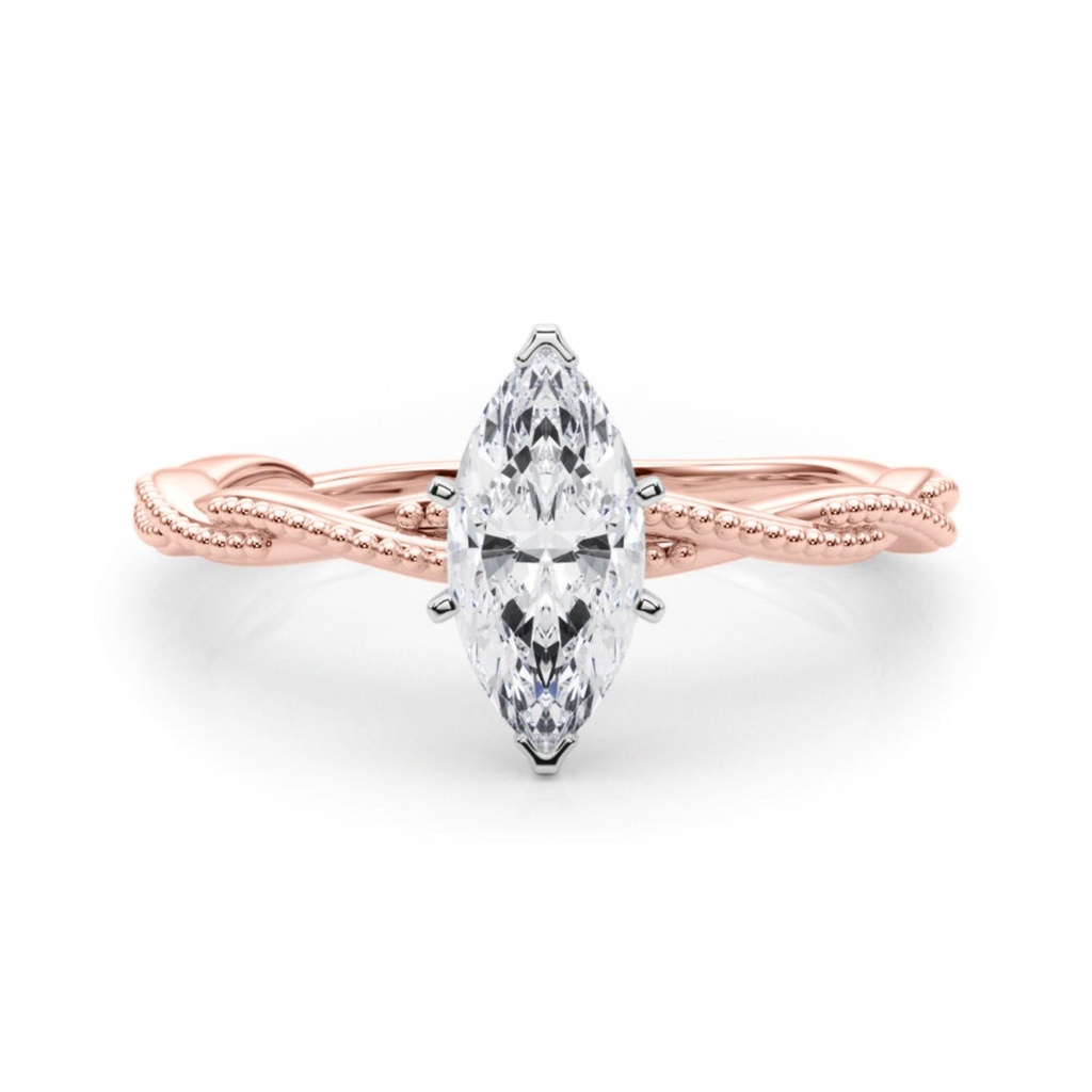 Marquise Cut Diamond Twisted Style Engagement Ring For Women/Her