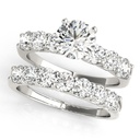 Round Cut Diamond Solitaire With Accents Style Bridal Set Wedding Ring for Women