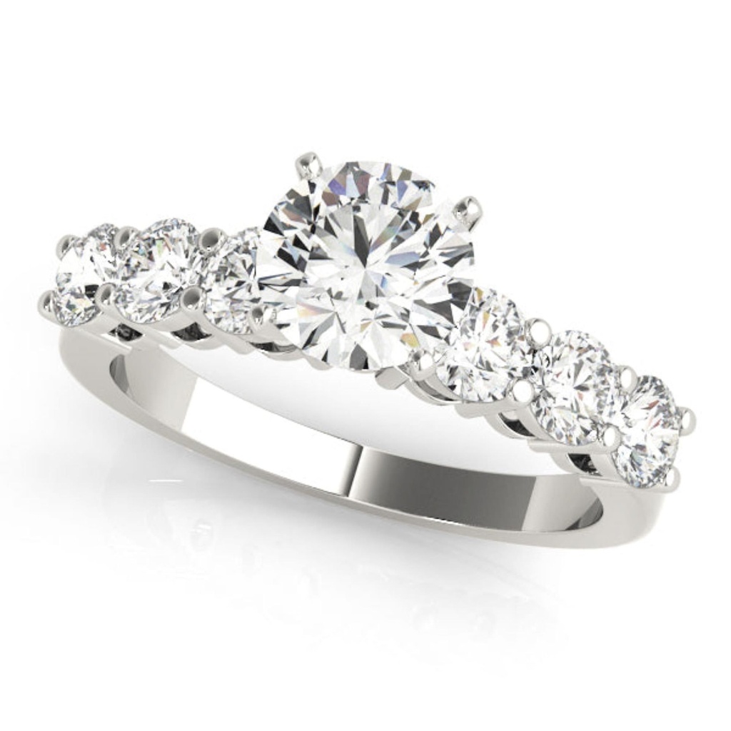 Round Cut Diamond Unique Style Solitaire With Accents Engagement Ring for Her/Women EEXcellent Style