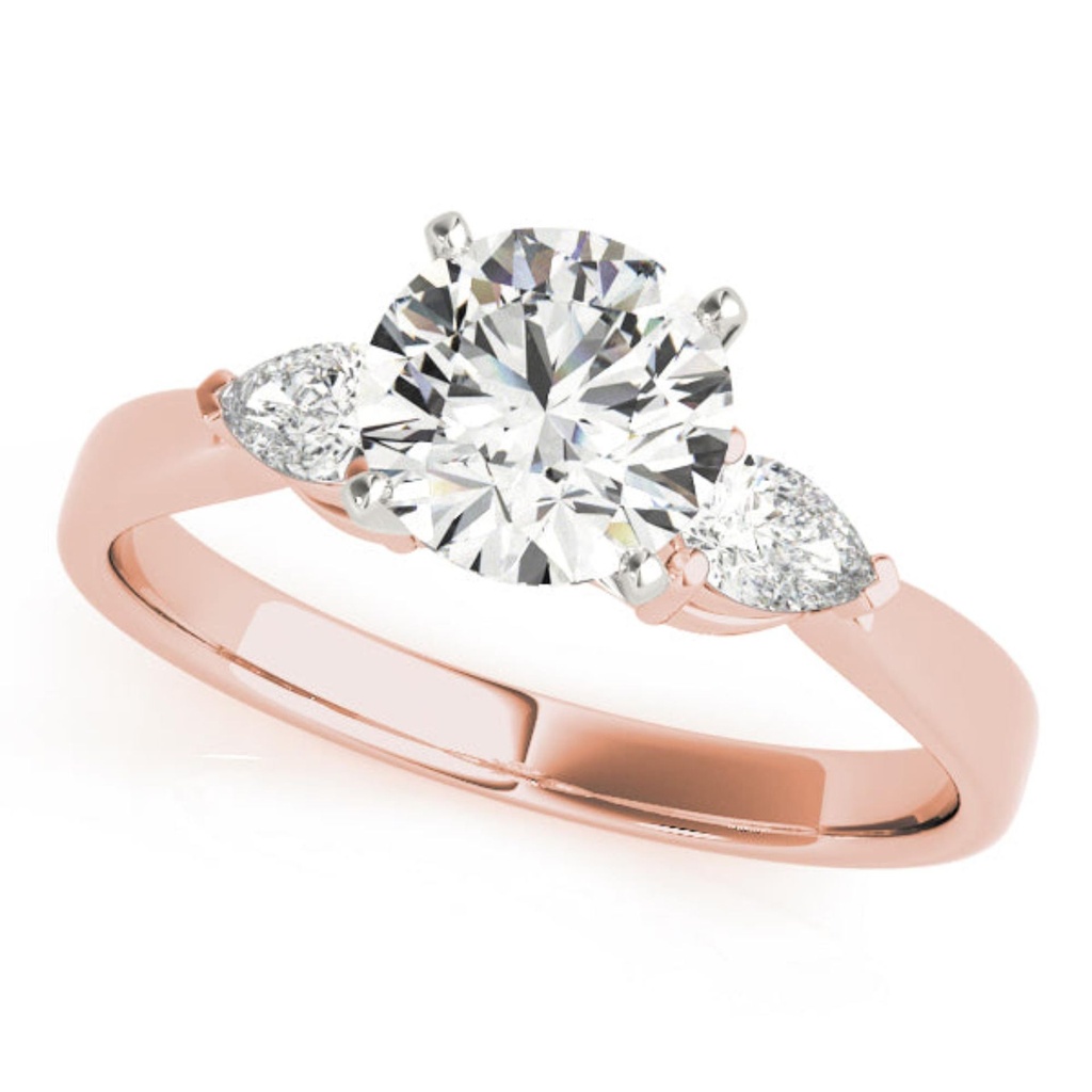 Round Cut Diamond Three Stone Style Engagement Ring for Her/Women