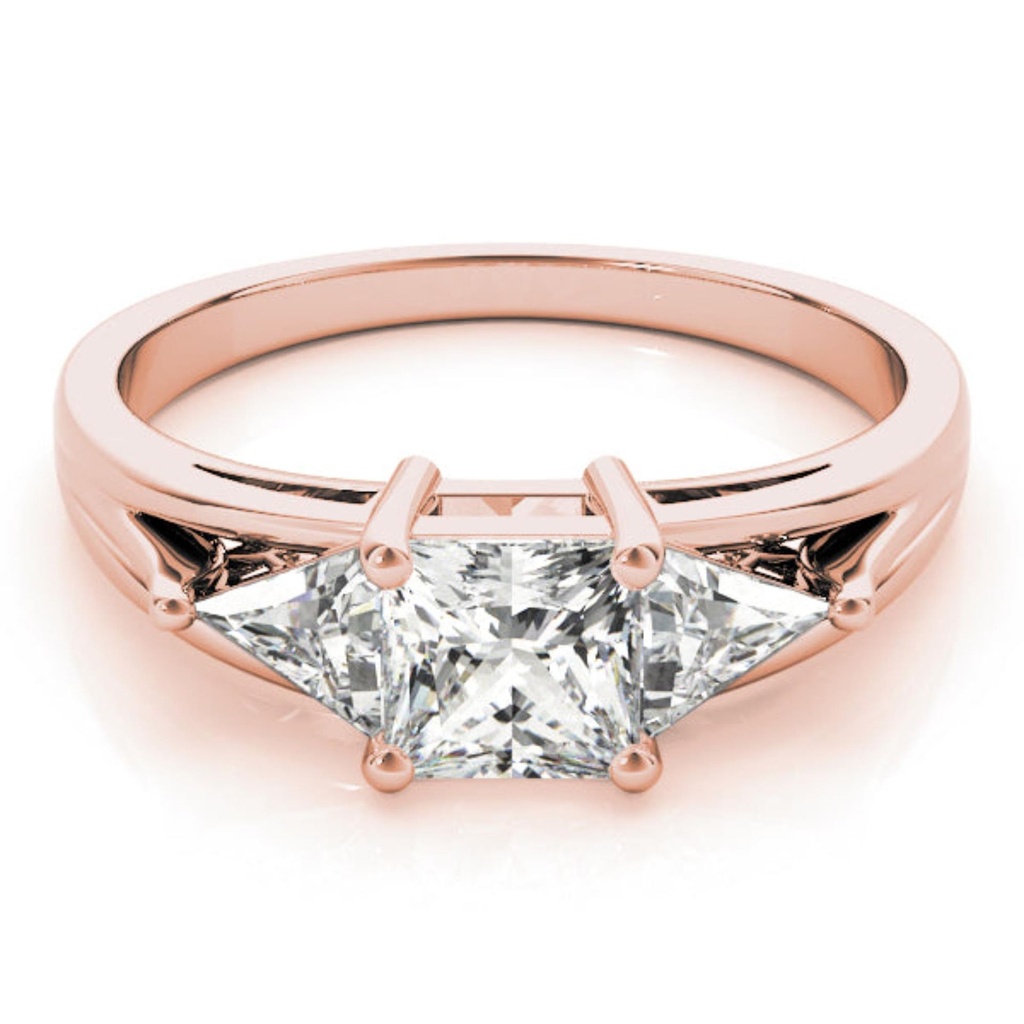 Princess Cut Diamond Three Stone Engagement Ring for Women/Her