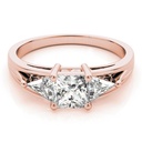 Princess Cut Diamond Three Stone Engagement Ring for Women/Her