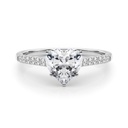 Heart Cut Diamond Solitaire With Accents Engagement  Ring For Women