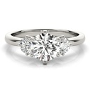Round Cut Diamond Three Stone Style Engagement Ring for Her/Women