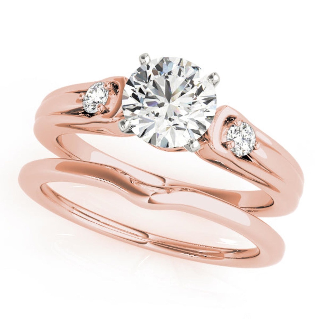 Round Cut Diamond Three Stone Style Engagement Ring for Her/Women/Excellent Style