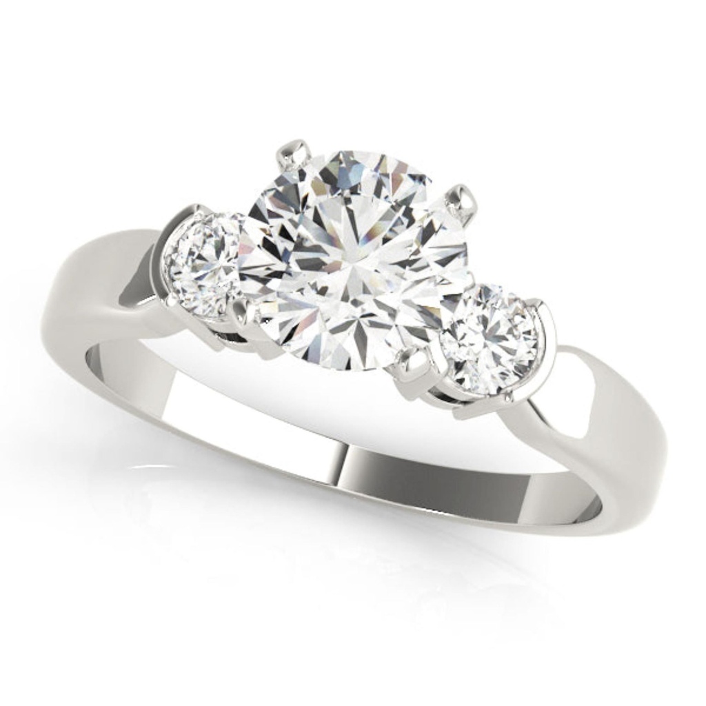 Round Cut Diamond Three Stone Style Engagement Ring for Her/Women Every Women Wearing Ring