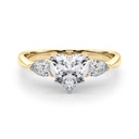 Heart And Pear Cut Diamond Three Stone Style Engagement Ring for Her/Women