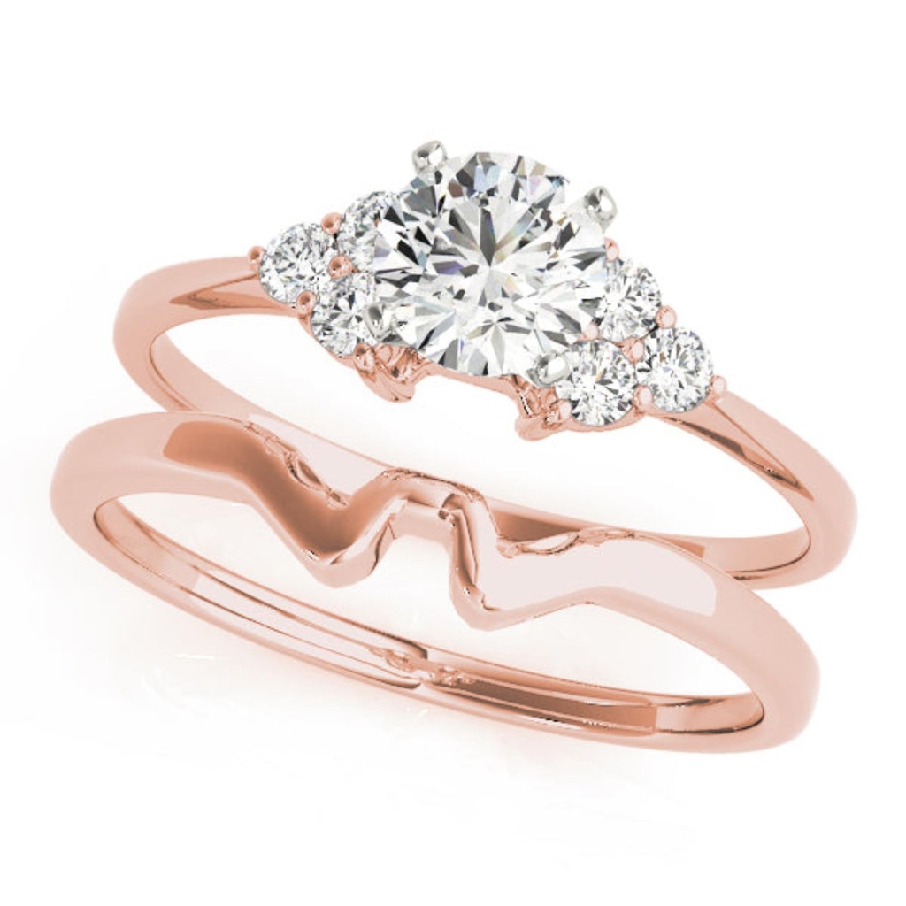 Round Cut Diamond Seven Stone Style Bridal Set Wedding Ring for Her/Women/Cluster Style Excellent Ring