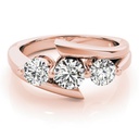 Round Cut Diamond Three Stone Style Engagement Ring for Her/Women