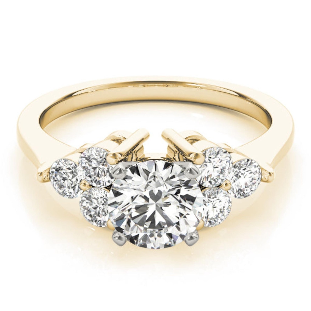 Round Cut Diamond Seven Stone Style Engagement Ring For Her/Women
