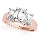 Emerald And Radiant Cut Three Stone Style Engagement Ring For Women