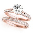 Round Cut Diamond Split Shank Style With Bridal Set Wedding Ring for Her/Women Heavy Design Engagement Ring