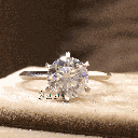 Round Cut Diamond 6 Prong Set Solitaire Style Engagement Ring for Her/Women 