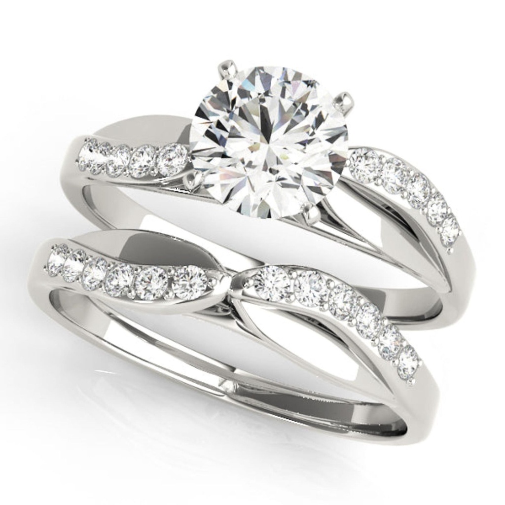 Round Cut Diamond Unique Style Bridal Set Wedding Ring for Her/Women