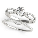 Round Cut Diamond Split Shank Style Bridal Set Ring Wedding Ring for Her/Women