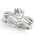 Round Cut Diamond Twisted Style  Bridal Set Wedding Ring for Her/Women