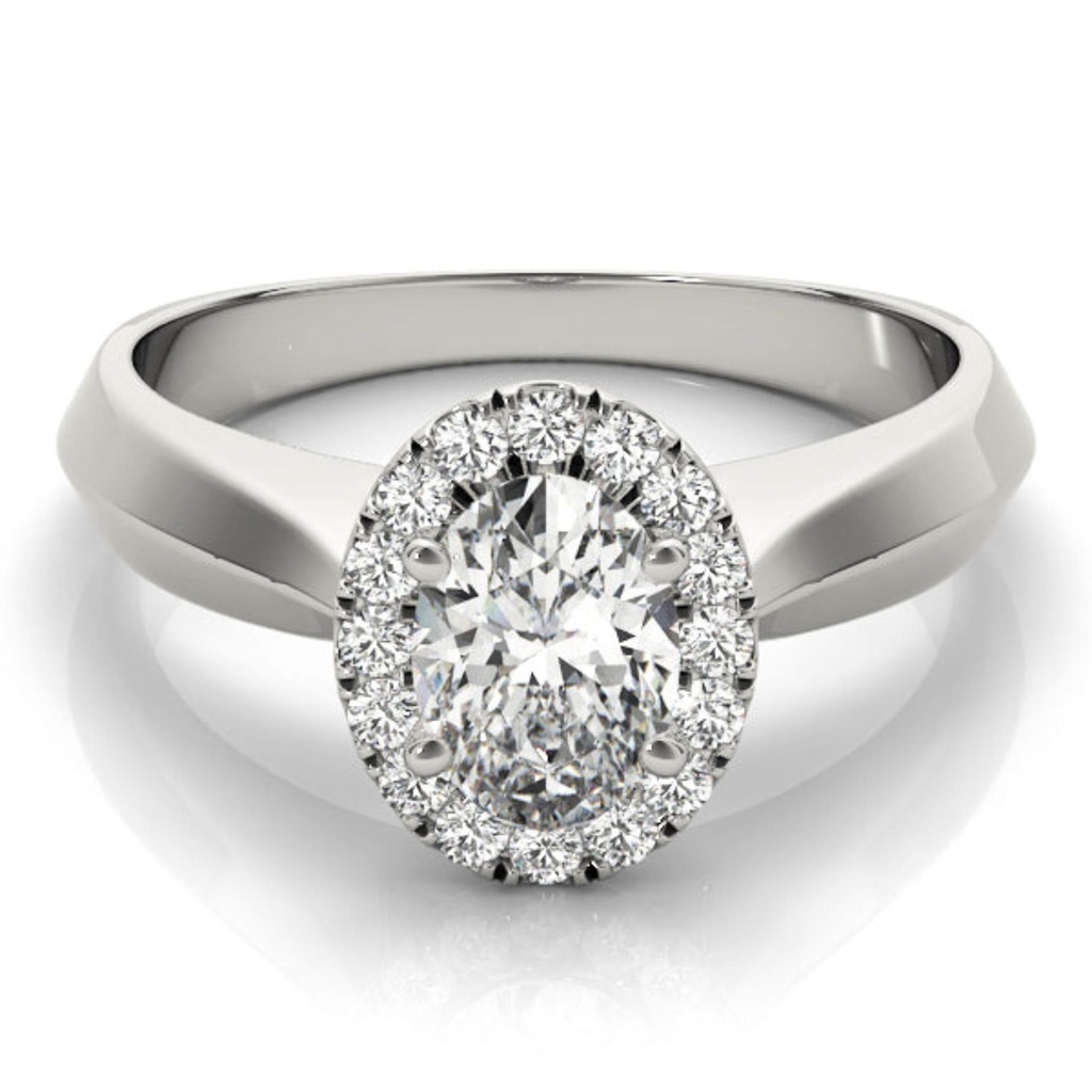Oval Cut Diamond Halo Style Engagement Ring for He/Women