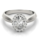 Oval Cut Diamond Halo Style Engagement Ring for He/Women