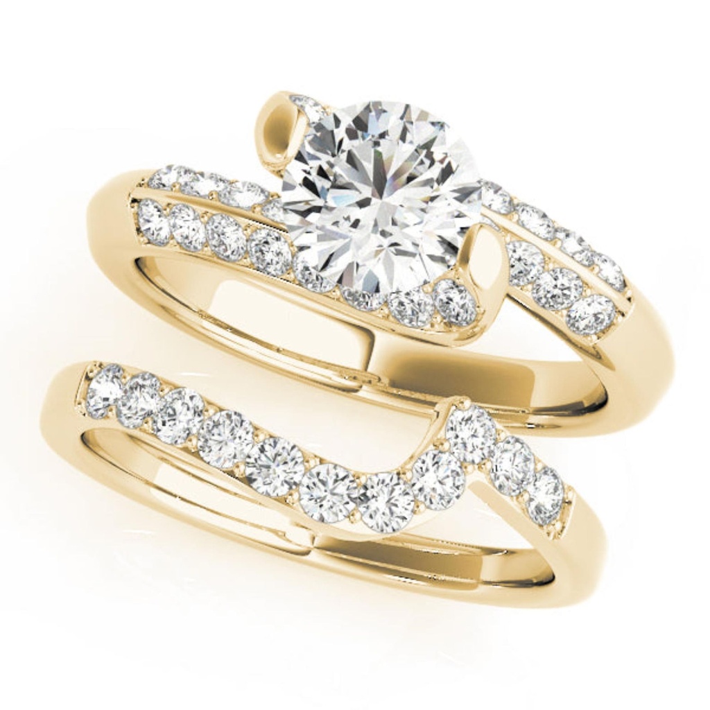 Round Cut Diamond Unique Style Bridal Set Wedding Ring For Her/Women/Excellent Style