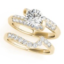 Round Cut Diamond Unique Style Bridal Set Wedding Ring For Her/Women/Excellent Style
