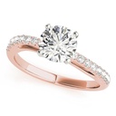 Round Cut Diamond Solitaire With Accents Engagement Ring for Her/Women