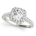 Round Cut Diamond Halo With Accents Engagement Ring for Her/Women