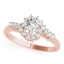 Round Cut Diamond Twisted Style Engagement Ring for Her/Women