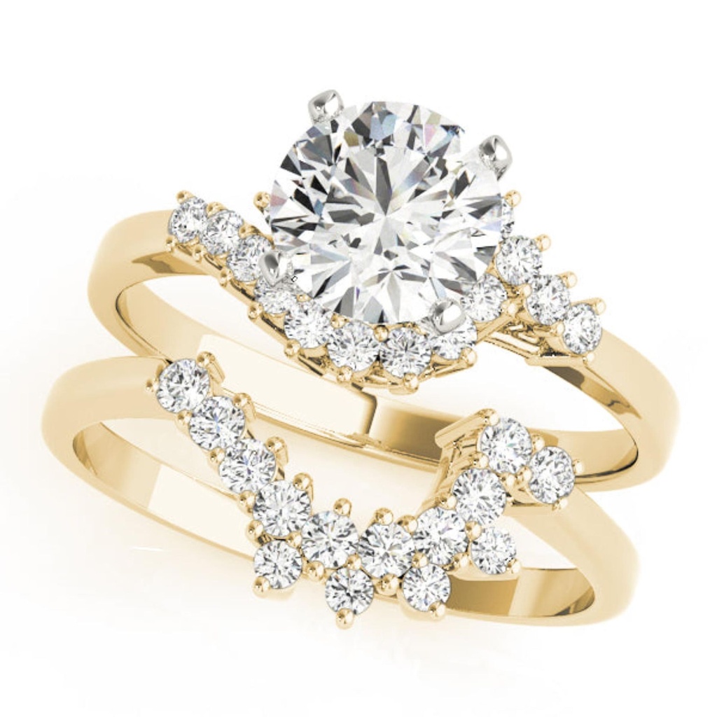 Round Cut Diamond Twisted Style Bridal Set Wedding Ring for Her/Women