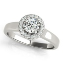 Round Cut Diamond Halo Style Engagement Ring for Her/Women